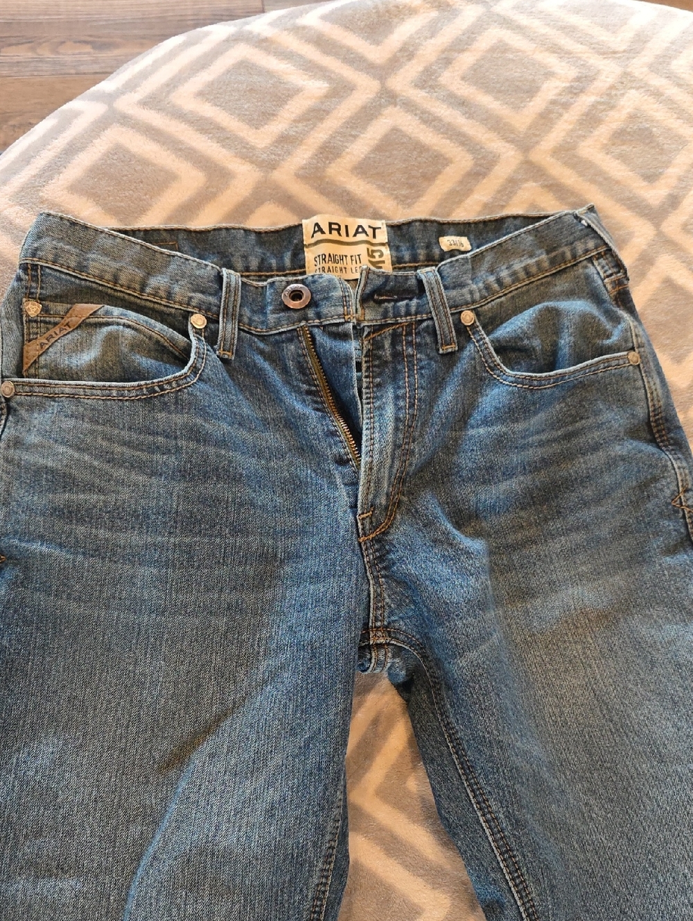Ariat Men's Straight Leg Denim Jeans in Blue Wash